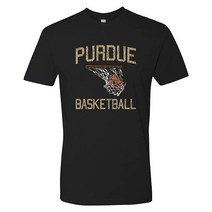 NCAA 페이드 레트로 농구 팀 컬러 티셔츠 프리미엄 면 칼리지 대학교 Purdue 보일러메이커. 블랙 666851, X-Large, Purdue Boilermakers Black