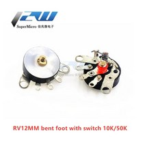 스위치 포함 라디오 전위차계 RV12MM B503 B103 B10K B50K 전력 증폭기 볼륨 직선 피트 구부러진 로트당 10 개, [01] Straight foot, [02] 50k