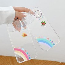 바보사랑 갤럭시s21 s20 노트20 귀여운 커플 미니 캐릭터 회전 스피너 데코덴 투명 폰 케이스.사찌몰