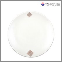 [돌산멜라민] 더블체크(백) - 골든원형접시 (업소용 식당용), (DS-7799), 1개