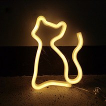강아지 고양이 드라이룸 대형견 WooBong 고양이 네온 라이트 로그인 LED 동물 그림 Modeing 램프 장식 애완, 02 Warm light