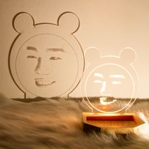 주문제작 얼굴 병맛 아크릴 LED 그림자 무드등 취침등 수유등 사진각인, 체게바라, 5v1A어댑터 추가