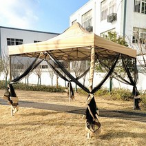 타프모기장 메쉬 스크린 쉘터 대형 하우스 그늘막, 카키 블랙 3 미터 세트  모기장 4 도어