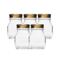 홈앤라이프 사각유리병 250 금속골드캡, 250ml, 25개입