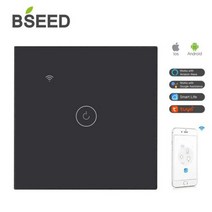 BSEED WIFI 벽 위치 마트 터치 크린 LED 조명 123Gang 123way Google Alexa App 전원 중립 이, 01 Wifi 1Gang Black_01 EU 표준