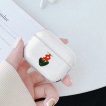 리바시안 에어팟 오염 방지 플라워 투명 케이스, 에어팟 3세대