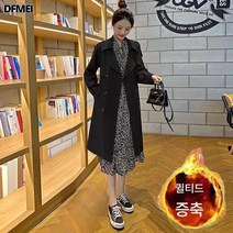 DFMEI 트렌치코트 여미디 카키 올 가을 유행 고급스러움 기질 슬림핏 오버핏 코트