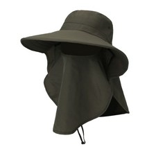 여름 빠른 건조 부니 남자 여자 모자 야외 얼굴 마스크 넓은 챙 버킷 태양 보호 낚시 사냥, 02 Army Green