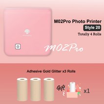 핸드폰 사진인화기 포토프린터 스마트폰 사진출력기 휴대용 모바일 인쇄 phomemo m02pro 7 롤 접착 스티커, 1pink 4 go 스티커