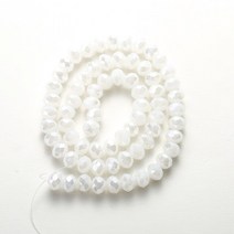 2 가지 톤 색상 크리스탈 론델 유리 면 처리 비즈 쥬얼리 제작 Diy 액세서리 1 가닥, [04] 6x8mm-68pcs, [30] whiteAB