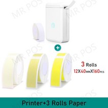 휴대용 라벨 프린터 라벨기 스티커 프린터 Niimbot-D110 무선 라벨 프린터 미니 스티커 종이 롤 투명 블루, 10 D110 and 3roll J