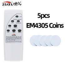 가정용불멍 난로 실내 무드등 4 주파수 Rfid 카드 리더 라이터 125KHz 복사기 ID 태그 프로그래머 표시기 EM4305 T5577 키 Keyfob, with 5pcs Coins