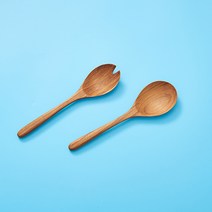 리스탠다드 친환경 티크 우드 샐러드 포크 스푼, 티크 샐러드 스푼