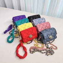 도두리 DIY 미니망스티치 뜨개질 코바늘 가방만들기 동영상제공, 샤인 백설기, 1개