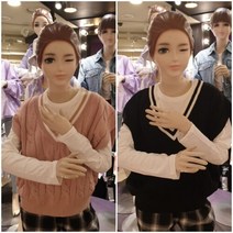 더데이걸 NC05 오버핏 크롭 니트조끼2컬러 TGVK22W02