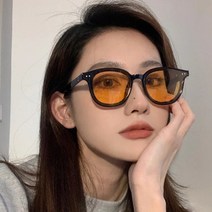 Gm Jennie 같은 스타일 Green 옐로우 렌즈 Ins 스타 스트리트는 큰 얼굴 슬리밍 선글라스