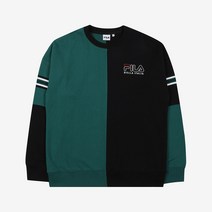 휠라 남녀공용 뉴 하프 앤 하프 블로킹 맨투맨 FS2POC3122X_BLK