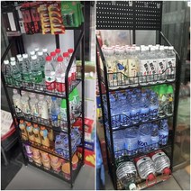 철제선반 과자 진열대 매점 편의점 슈퍼 매대 수납대, 검정색 50x27x140 풋 패드 15개 후크