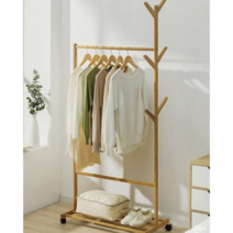 바퀴달린 스탠드 선반행거 3종 물리그 이동식 옷걸이 트롤리 이동식원목 이케아, 원목 행거 60