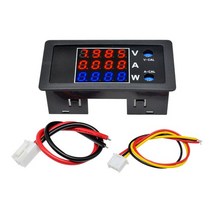 전압계 4비트 고정밀 100V 10A 전력계 검출기 LED 디스플레이 전압 테스터 디지털, 03 RedRedBlue
