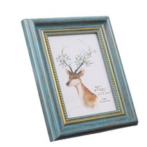 아이템하이브 사진액자 4X6 블루 앤틱액자 주방액자 탁상용액자