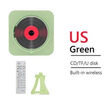 휴대용cd플레이어 씨디플레이어 휴대용 cd 플레이어 블루투스 스피커 스테레오 cd fm, 녹색 미국