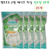 덴트프로 Y형 테이프 치실 민트향 33P X 5개