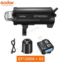 카메라플래쉬 사진 촬영 조명 카메라 후레쉬 Godox QT400III QT600III QT1200III GN65 18000s 고속 동기화 스튜디오 플래시 스트로브 라이트 24G, QT1200III add X2T+for Pentax