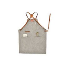 목공방 앞치마 소가죽 어깨끈 바리스타 타투이스트, 라이트 그레이 가죽 크로스오버