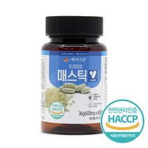 백세식품 매스틱정 매스틱검 600mg x 60정 4개 HACCP인증제품