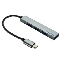 DFMEI USB 세미퍼 타입 C3.1 허브 확장 도크 4 포트 클립 라인 유형 C 허브 USB C 4 포트, 회색