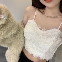 레이스 뷔스티에 여성 이너 세미 튜브 브라 탱크탑 크롭 티셔츠 나시 숏 보조속옷 레이어드