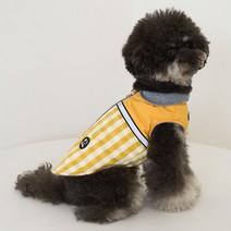 RealPet 강아지 체크 3M 조끼, 옐로우