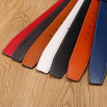 벨트 7 색 가죽 남성 벨트 남성 벨트 여성을위한 버클 없음 H 버클 양면 여성 벨트 스트랩 구멍