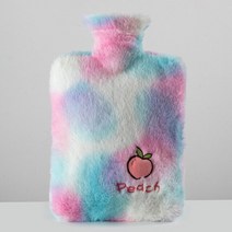 홀치기 염료 플러시 온수 가방 2000ml 고밀도 PVC 따뜻한 병 핸드 워머 커버 랩 주전자 침대 기간 경련 용, 06 pink 1800ml
