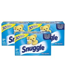 스너글 패브릭 소프트너 건조기시트 250장 Snuggle Fabric Softener Dryer Sheets Blue Sparkle, 3팩