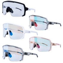 WTD G1 변색 미러 렌즈 고글 스포츠 자전거 선글라스, 화이트블루, 단품