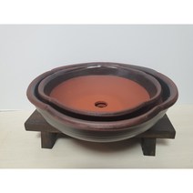 [우암]국산 옹기화분 연꽃 야생화 다육 화분 2사이즈 도자기 화분