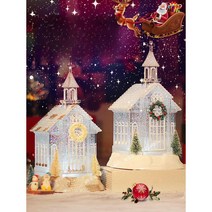 크리스마스 크리스탈교회 장식 인테리어 레트로소품, 엘프+뮤직