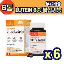LUTEIN 6중 복합기능 캐나다 6통 베타카로틴 마리골드꽃 아연 구리 루테인 비타민A 비타민E 여자 남자 회사원 주부 중년층 성인남녀 노인, 6개
