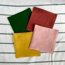 모란이의 상점 컬러 린넨 티코스터 컵받침 홈카페 천아트 프랑스자수 반제품, 연핑크