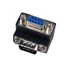 RS232 DB9PIN 직렬 포트 변환 헤드 DB9 수컷에서 암컷 90도 팔꿈치 어댑터