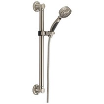 Delta Faucet 9-스프레이 슬라이드 바 핸드 헬드 샤워 호스 포함 크롬 핸드헬드 샤워 헤드 슬라이드 바 핸드 샤, Stainless