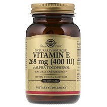 솔가 비타민 E 400IU D-알파 토코페롤 소프트젤, 100개입, 1개