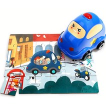 퍼즐 어린이집 생일 선물 여자 아기 나무 탈것 경찰차