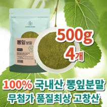 [품질최상] 국내산 유기농 무첨가 100% 뽕잎 뽕나무잎 가루 분말 500g, 국산 뽕잎가루 500g x 4개