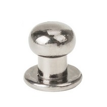 라운드리벳 둥근머리리벳 나사형 리벳 가죽공예 단추 벨트 파우치 부자재 6x8 mm, 실버, 1개