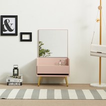 윈썸 데이지 500 미니 좌식 화장대 원룸 1인 거울 서랍 수납 실용적인 깔끔한 화장대, INDY PINK(인디핑크)