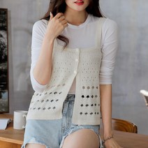 뜨개진 여성용 케루빔 뷔스티에 조끼