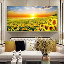 JINGHENG 십자수 대형 비즈 큐브 공예 캐릭터 DIY 해바라기 크리스탈, 큐빅(120x60CM)개
